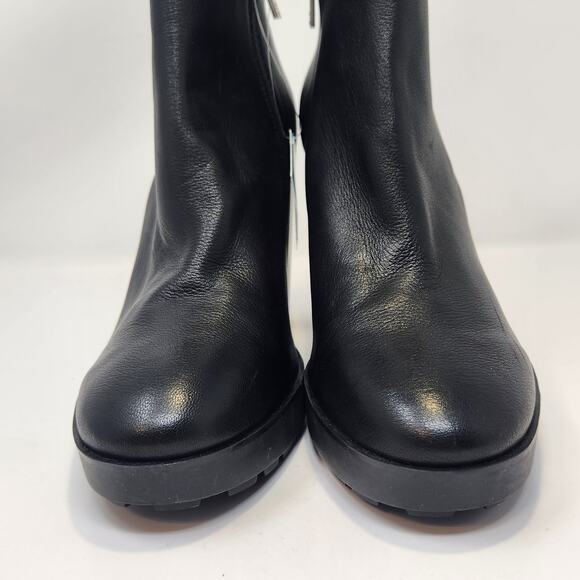Kenneth Cole Justin Lug Sole Chelsea Ankle Boots Women Size 11 Black Leather - Picture 3 of 9